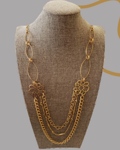 Gold multi layered necklace. Turkey