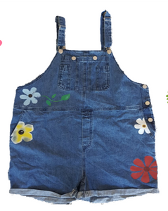 DENIM FLOWER OVERALL