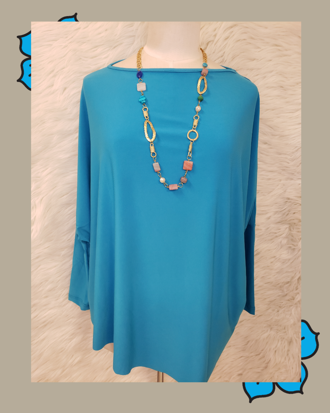 Dolman top round  collar assymetrical tunic