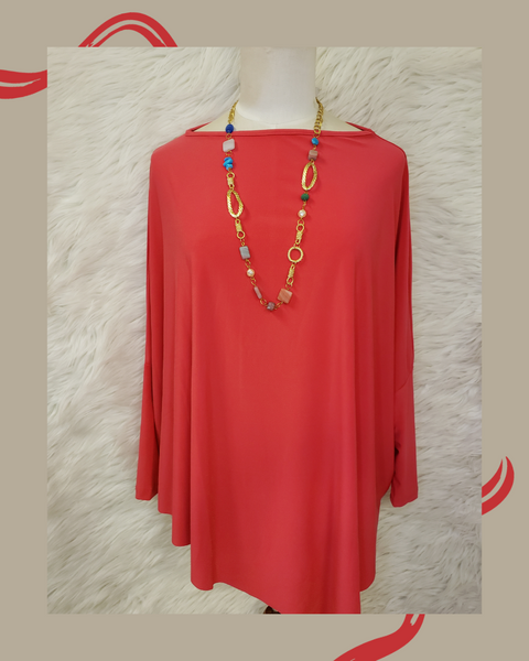 Dolman top round  collar assymetrical tunic