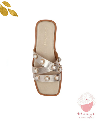 David Isaac Margot gold sandals