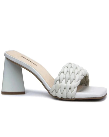 Beige Mila sandals with braided strap